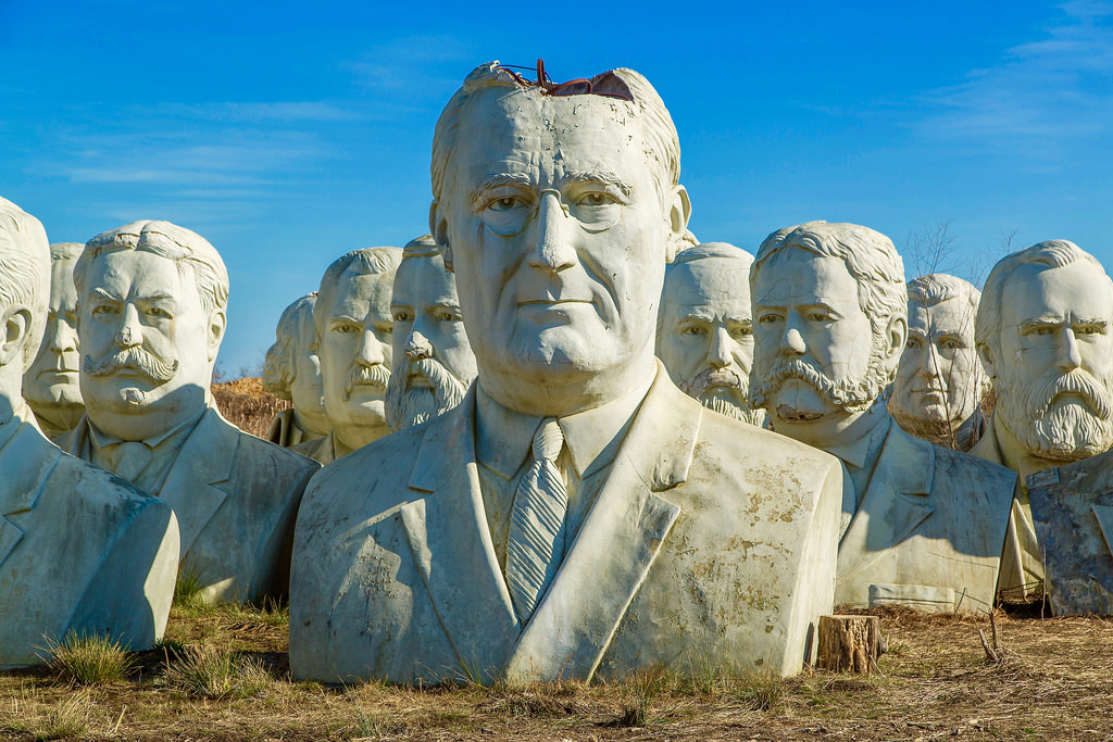 sculptures des presidents americains